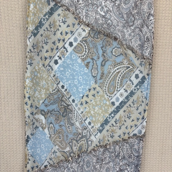 Vtg G-Dresses Y2K Sleeveless Blue Patchwork Maxi Dress Paisley Asymmetric Sz 7 - Picture 5 of 10